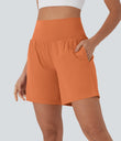 SoftlyZero™ Airy Super High Waisted 2-in-1 Cool Touch Yoga Shorts 7" with Pockets - Dusty Orange