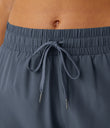 Mid Rise Drawstring Contrast Mesh 2-in-1 Flowy Running Shorts 3'' - Grey Blue