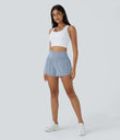 SoftlyZero™ Airy Super High Waisted 2-in-1 Cool Touch Yoga Shorts with Pockets - Baby Blue