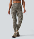 Halara UltraSculpt™ Leopard Print High Waisted Tummy Control Yoga Leggings with Pockets - Desert Taupe Leopard
