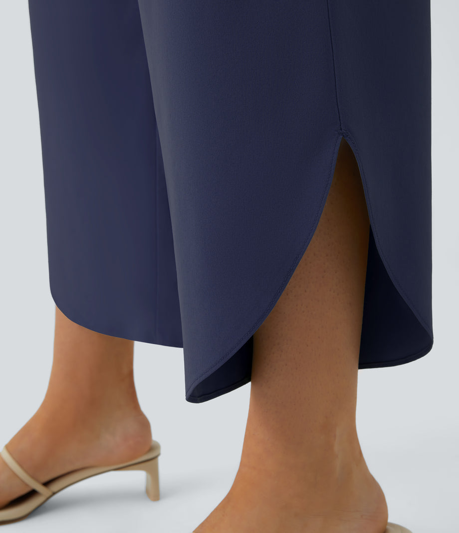 Breezeful™ High Waisted Crossover Quick Dry Resort Pants with Pockets - Patriot Blue