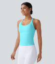SoftlyZero™ Plush Cut Out Yoga Tank Top A-D Cups - Baroque Blue