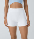 SoftlyZero™ Airy High Waisted Pocket Plain Cool Touch Yoga Shorts 3.5"-UPF50+ - White