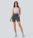 Halara UltraSculpt™ High Waisted Scrunch Butt Lifting Tummy Control Pocket Shaping Workout Biker Shorts 5'' - Silent Blue