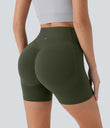 Halara UltraSculpt™ High Waisted Scrunch Butt Lifting Tummy Control Pocket Shaping Workout Biker Shorts 5'' - Deep Woodland Green