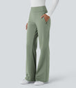 Halara Flex™ DayStretch Mid Rise Side Zipper Pocket Work Flare Pants - Asparagus