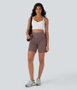 SoftlyZero™ Airy Super High Waisted 2-in-1 Cool Touch Yoga Shorts 7" with Pockets - Deep Tea Brown
