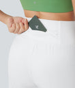 SoftlyZero™ Airy High Waisted Pockets Cool Touch Yoga Bermuda Shorts - White