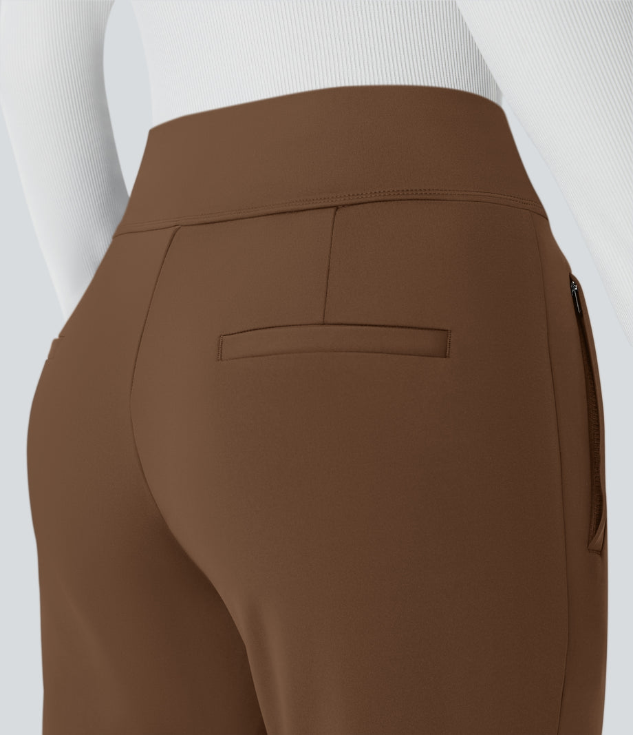 Halara Flex™ DayStretch Mid Rise Side Zipper Pocket Work Flare Pants - Bison