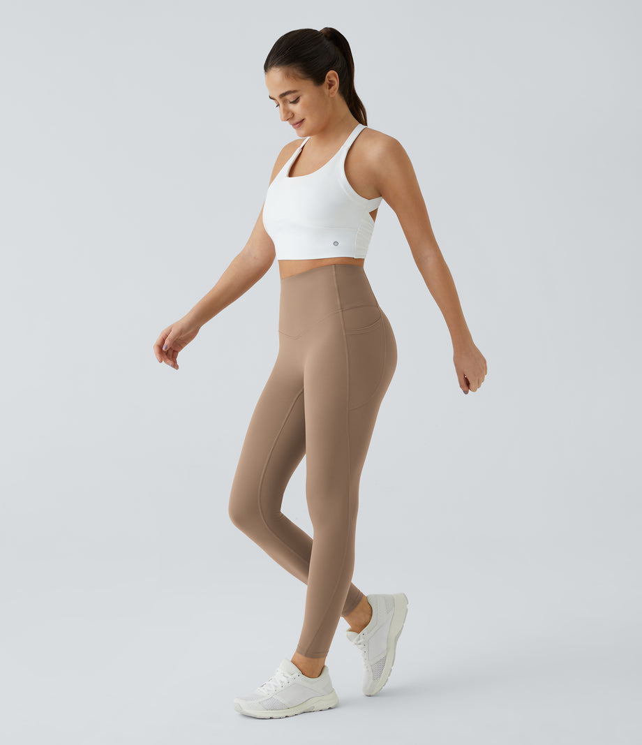 Halara UltraSculpt™ High Waisted Tummy Control Pocket Shaping Training Leggings - Woodsmoke