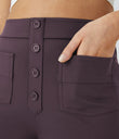 DayStretch High Waisted Pockets Straight Leg Casual Pants - Dusky Evening purple
