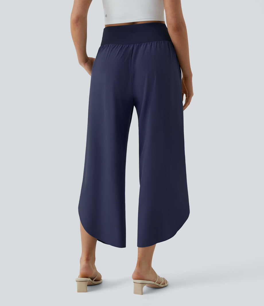 Breezeful™ High Waisted Crossover Quick Dry Resort Pants with Pockets - Patriot Blue