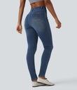 Halara Flex™ High Waisted Casual Skinny Jeans with Pockets - Tide Blue Denim