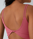 SoftlyZero™ Plush Double Straps 2-Piece Pocket Slip Dance Active Dress A-D Cups - Begonia Rouge