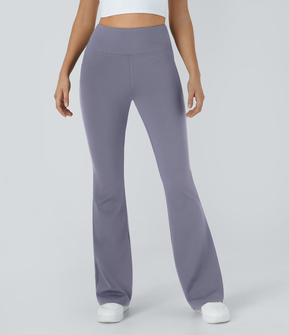DayStretch High Waisted Pocket Flare Yoga Leggings - Icelandic Blue