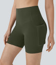 Halara UltraSculpt™ High Waisted Butt Lifting Tummy Control Pocket Shaping Training Biker Shorts 5'' - Deep Woodland Green