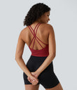 OneForm Seamless Flow Low Support Ruched Double Straps Sports Bra A-D Cups - American Beauty