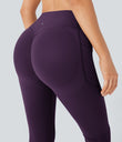 Halara UltraSculpt™ High Waisted Scrunch Butt Lifting Tummy Control Pocket Shaping Yoga Bootcut Leggings - Blackberry Cordial