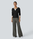 Halara Flex™ DayStretch High Waisted Pocket Work Flare Pants - Deep Red Grey