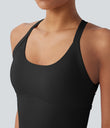 SoftlyZero™ Plush Cut Out Yoga Tank Top A-D Cups - Black