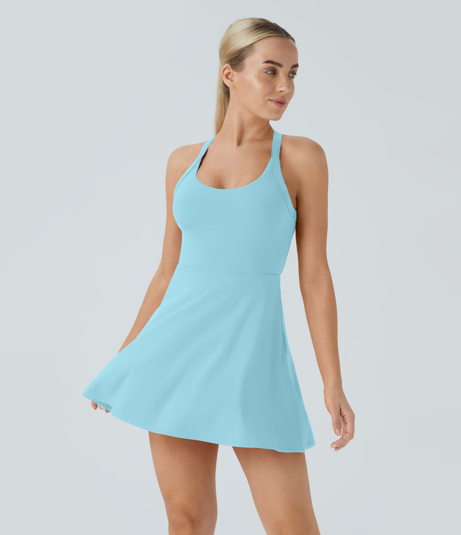 Backless Twisted Active Dress - Spun Sugar