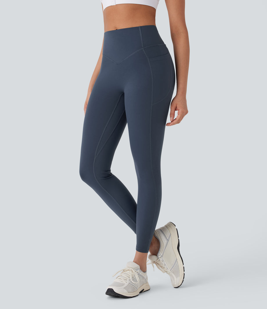Halara UltraSculpt™ High Waisted Tummy Control Butt Lifting Ruched Pocket Shaping Yoga Leggings - Carbon