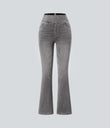 Halara Flex™ High Waisted Pockets Washed Casual Bootcut Jeans - Black Iron Gray Denim