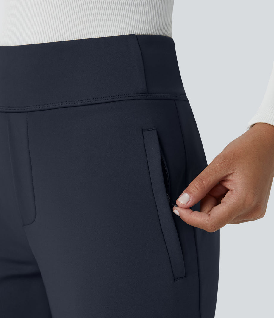 Halara Flex™ DayStretch Mid Rise Side Zipper Pocket Work Flare Pants - Midnight Blue