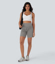 SoftlyZero™ Airy Super High Waisted 2-in-1 Cool Touch Yoga Shorts 7" with Pockets - Steeple Gray