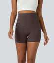 Halara UltraSculpt™ High Waisted Tummy Control Side Pocket Shaping Training Biker Shorts 5'' - Hot Fudge