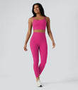 Halara UltraSculpt™ Double Straps Twisted Backless Cropped Yoga Tank Top - Fuchsia Purple