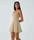 SoftlyZero™ Airy Backless Twisted Flare Low Support Dance Active Dress-Longer Length-Easy Peezy Edition A-D Cups - Curds & Whey