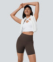 Halara UltraSculpt™ High Waisted Tummy Control Pocket Shaping Training Biker Shorts 7'' - Hot Fudge