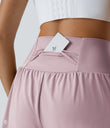 SoftlyZero™ Airy Super High Waisted 2-in-1 Cool Touch Yoga Shorts with Pockets - Pink Purple