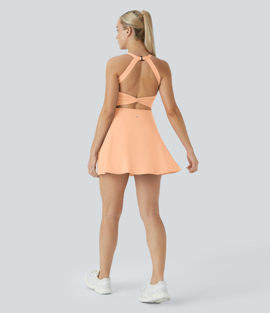 SoftlyZero™ Airy Backless Twisted Cool Touch Dance Active Dress-Easy Peezy Edition - Sunburst