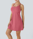 SoftlyZero™ Plush 2-in-1 Pocket Mini Active Dress DD-F Cups - Begonia Rouge