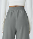 High Waisted Pocket Straight Leg Baggy Mop Corduroy Casual Pants - Monument