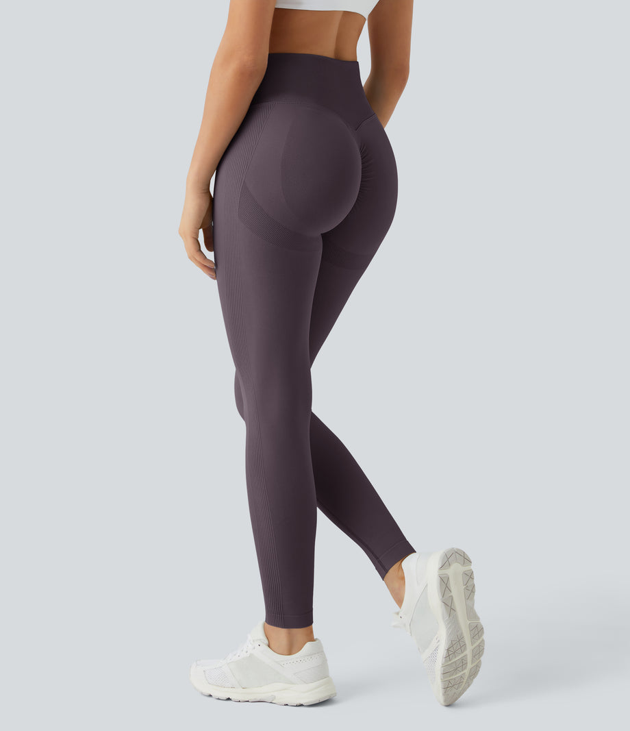 OneForm Seamless Flow High Waisted Booty Scrunch Leggings - Night's Purple
