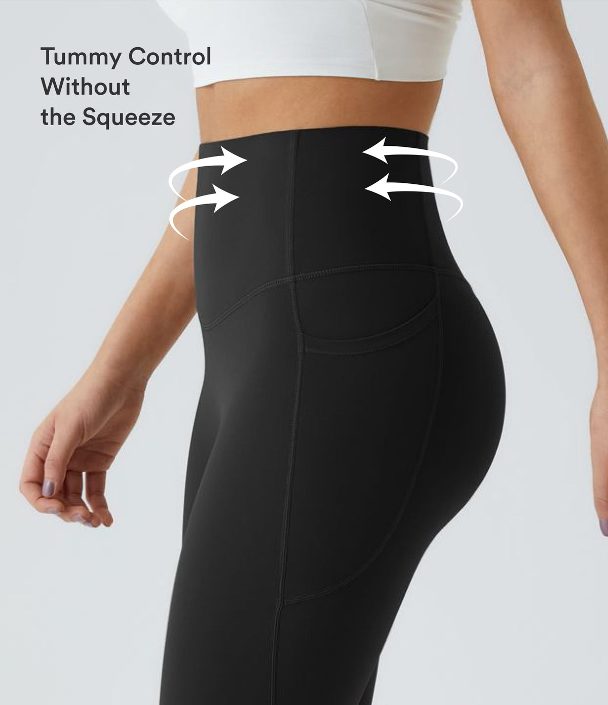 Halara UltraSculpt™ High Waisted Tummy Control Pocket Shaping Training Capri Leggings - Black