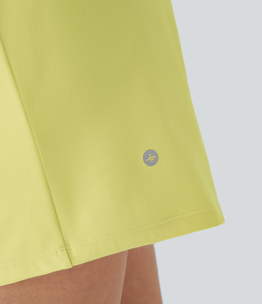 SoftlyZero™ Airy Super High Waisted 2-in-1  Cool Touch Yoga Shorts 5'' with Pockets-Longer Length - Yellow Pear