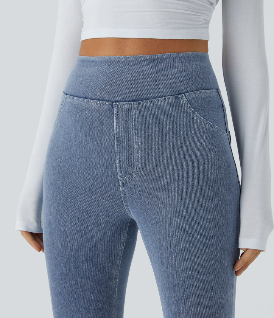 Halara Flex™ High Waisted Pocket Denim Casual Leggings - Ice Crevice Denim