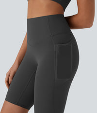 Halara UltraSculpt™ High Waisted Tummy Control Pocket Shaping Training Biker Shorts 9'' - Volcanic Ash