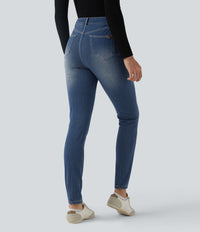 Halara Flex™ High Waisted Casual Skinny Jeans with Pockets - Blue Surf Denim