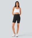 Halara UltraSculpt™ High Waisted Scrunch Butt Lifting Tummy Control Side Pocket Shaping Workout Biker Shorts 7'' - Black