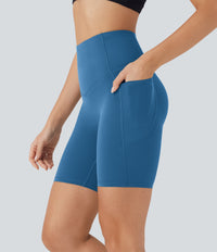 Halara UltraSculpt™ High Waisted Butt Lifting Tummy Control Pocket Shaping Training Biker Shorts 7'' - Vallarta Blue