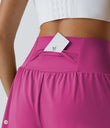 SoftlyZero™ Airy Super High Waisted 2-in-1 Cool Touch Yoga Shorts with Pockets - Fuchsia Fedora
