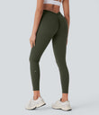Halara UltraSculpt™ High Waisted Tummy Control Butt Lifting Ruched Pocket Shaping Yoga Leggings - Deep Woodland Green