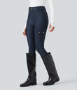 High Waisted Sheen 7/8 Leggings with Pockets - Blueberry