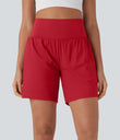 SoftlyZero™ Airy Super High Waisted 2-in-1 Cool Touch Yoga Shorts 7" with Pockets - Salsa
