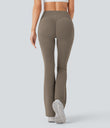 Halara UltraSculpt™ High Waisted Scrunch Butt Lifting Tummy Control Pocket Shaping Yoga Bootcut Leggings - Dawn Brown